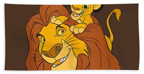Disney The Lion King Simba And Mufasa Father And Son Beach Towel By
