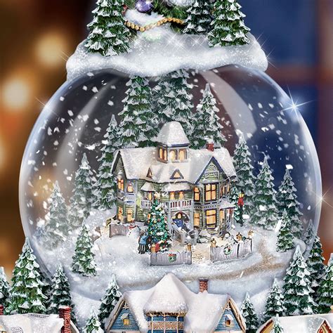 Thomas Kinkade Wondrous Winter Christmas Tree Snowglobe Ebay