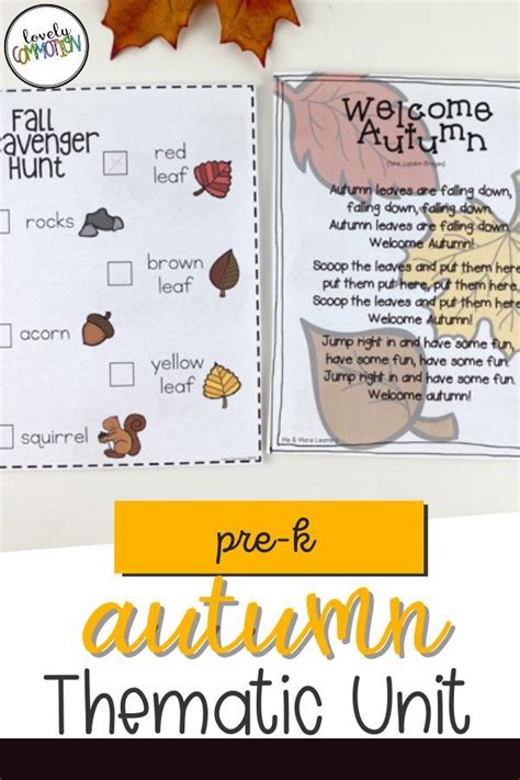 Preschool Lesson Plans Autumn Or Fall Thematic Unit Preschool Lesson