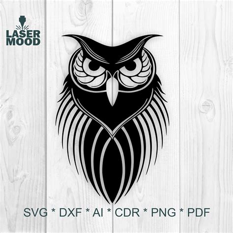 Owl Svg Dxf Cdr Digital Vector File For Laser And Plasma Etsy