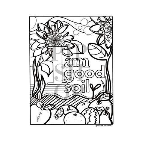 Christian cross coloring by number. I am Good Soil Adult Coloring Page, Youth Coloring page ...