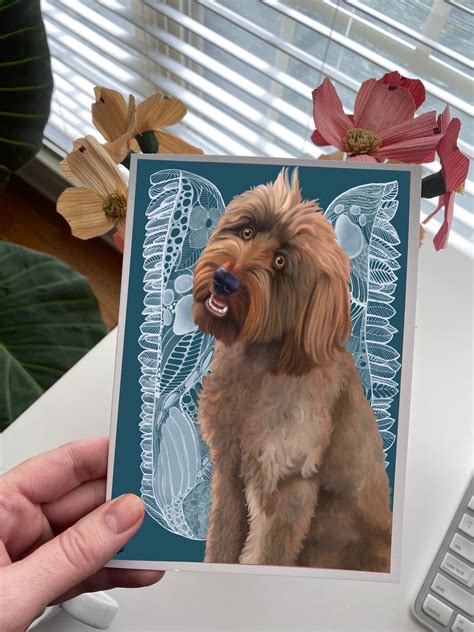 Labradoodles Dog Memorial Card Or Wall Art Etsy