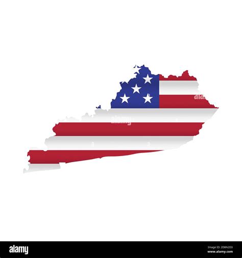Kentucky Us State Flag Map Isolated On White Illustration Stock Photo