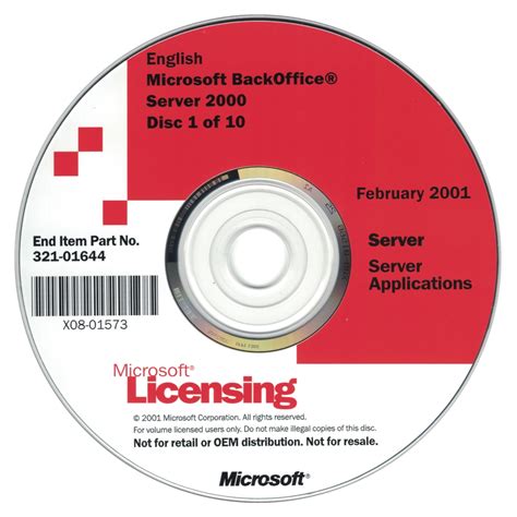 Microsoft Backoffice Server 2000 Disc 1 Of 10 Microsoft Free