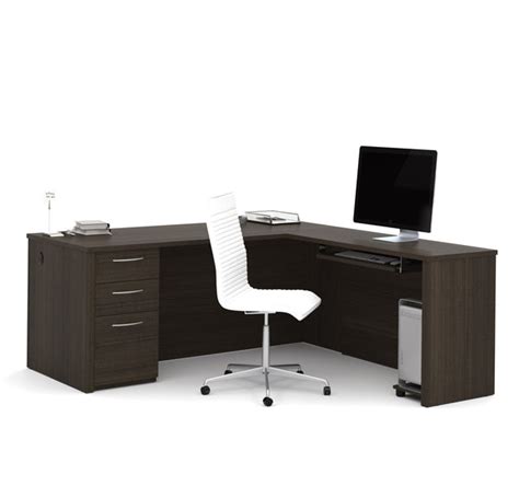 71 X 76 Dark Chocolate L Shaped Office Desk By Bestar