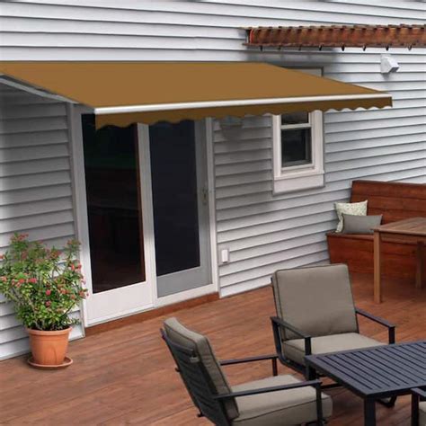 Aleko Retractable 10 X 8 Patio Awning 10ft X 8ft 3m X 25m Solid