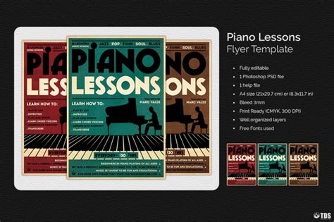 Piano Lessons Flyer Template Party Flyers For Photoshop