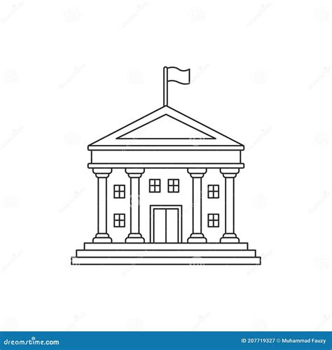 Estilo Lineal Del Icono Del Ayuntamiento Ilustraci N Del Vector