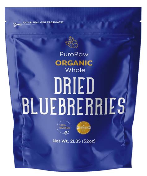 Amazon Com Dried Blueberries No Sugar Added 2 Lbs Blue Berries Fruit