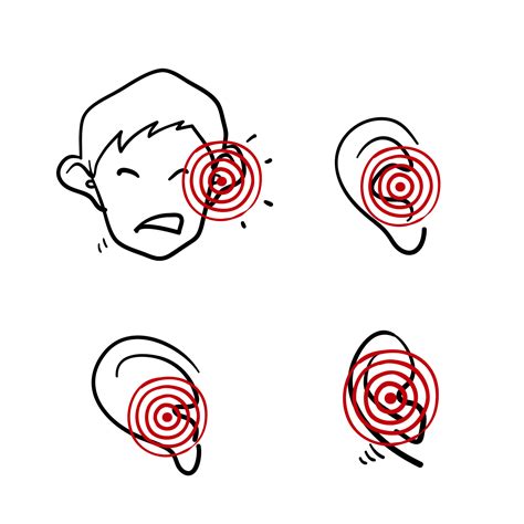 Hand Drawn Ear Pain Icon Earache Inflammation Illustration In Doodle