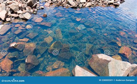 Crystal Clear River Water With Some Rocks Stock Image Image Of River