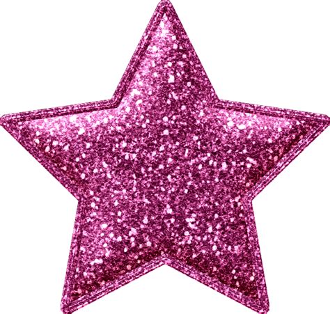 Pink Glitter Star Png