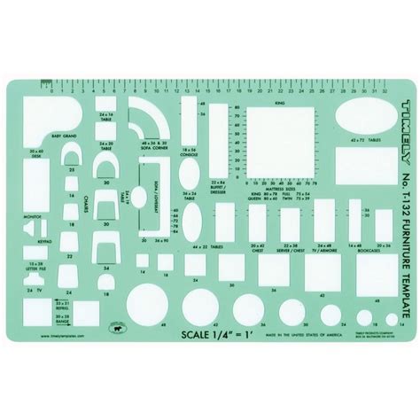 Furniture templates 1 4 inch scale printable (with images. Timely¼" Sclae Furniture Template - 132T