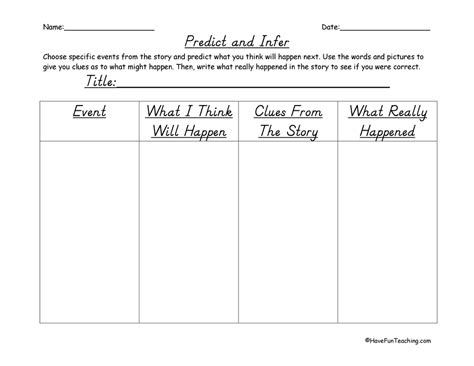 Predict And Infer Graphic Organizer By Teach Simple