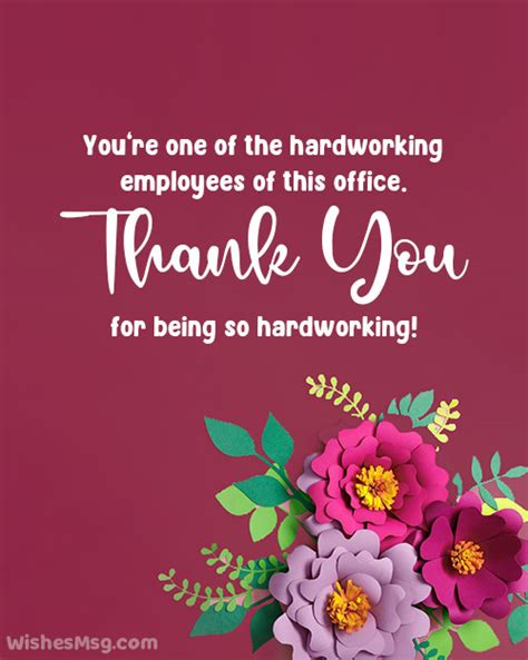Thank You Messages For Employees Best Quotationswishes Greetings