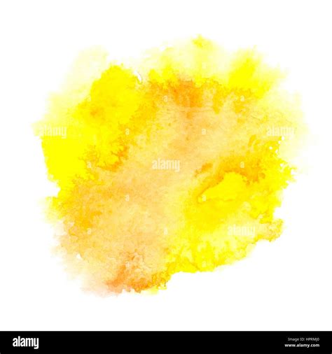 Vector Yellow Watercolor Splash Background Abstract Hand Paint