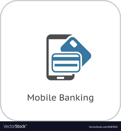Mobile Banking Icon Flat Design Royalty Free Vector Image