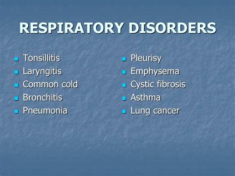 Ppt Respiratory Disorders Powerpoint Presentation Free Download Id