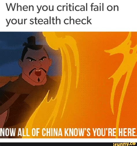 When You Critical Fail On Your Stealth Check Now All Of China Knows