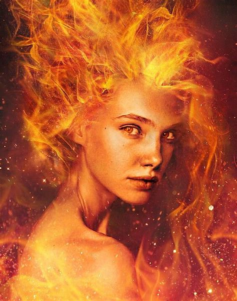 Women Are Creatures Made Of Fire Fire Goddess Fire Art Portrait