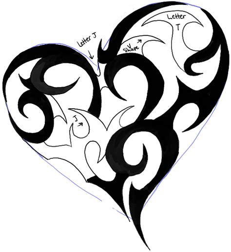 Step05 Tribal Heart Tattoo Design