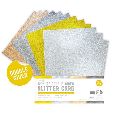 12 X 12 Double Sided Glitter Bumper Pack Metallics 300gsm Amazon