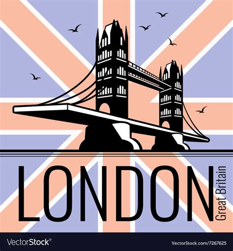 London Tower Bridge Poster Royalty Free Vector Image