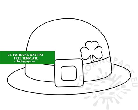 St Patricks Day Leprechaun Hat Clover Coloring Page