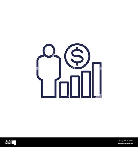 Salary Increase Growth Line Icon Stock Vector Image And Art Alamy