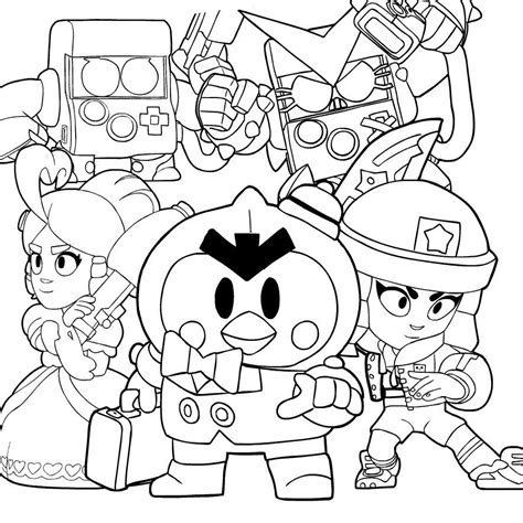 Brawl Stars Meg Coloring Pages Coloring Pages