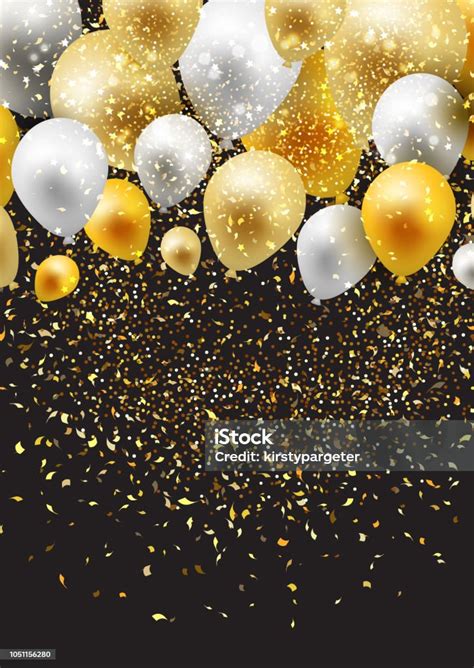 Celebration Background With Balloons And Confetti Stock Illustration