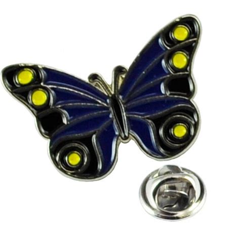 Blue Butterfly Metal Enamel Lapel Pin Badge From Ties Planet Uk