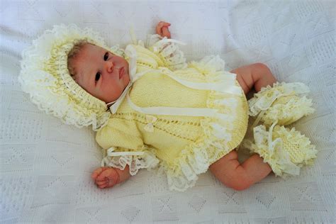 Hand Knitted Frilly Lace Angel Topdress Frilly Knickerspants