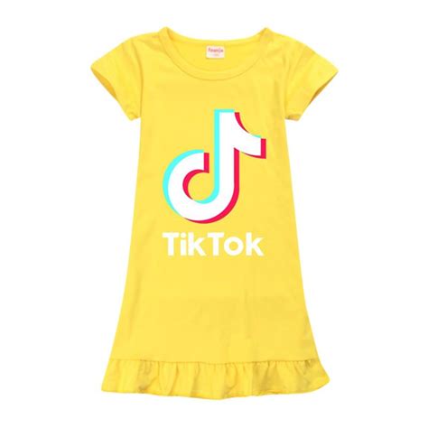 2021 Tik Tok Dress For Big Girl Clothes Summer Children Print Cotton