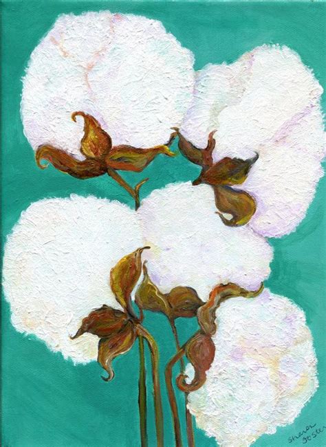 Cotton Painting Cotton Boll Original Acrylic Painting Canvas Etsy