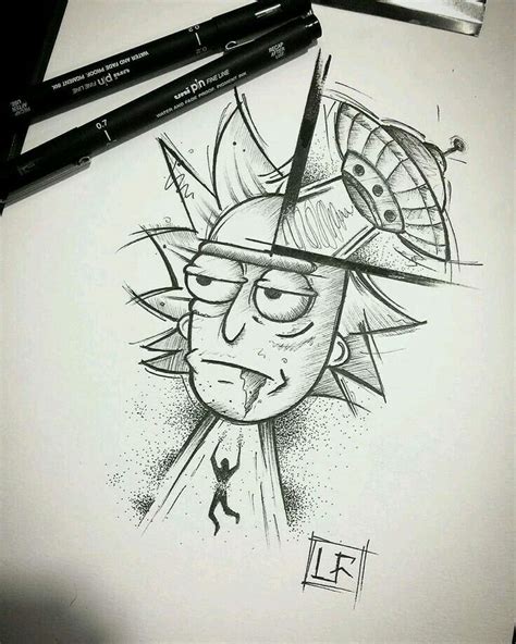 Dibujo Rick Y Morty Tattoo Art Drawings Rick And Morty Drawing