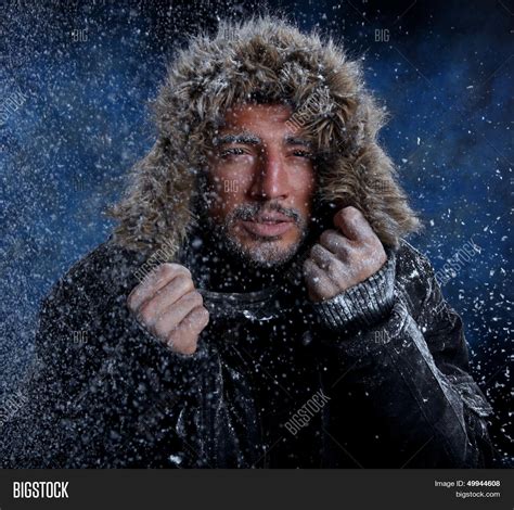 Man Parka Snow Storm Image And Photo Free Trial Bigstock