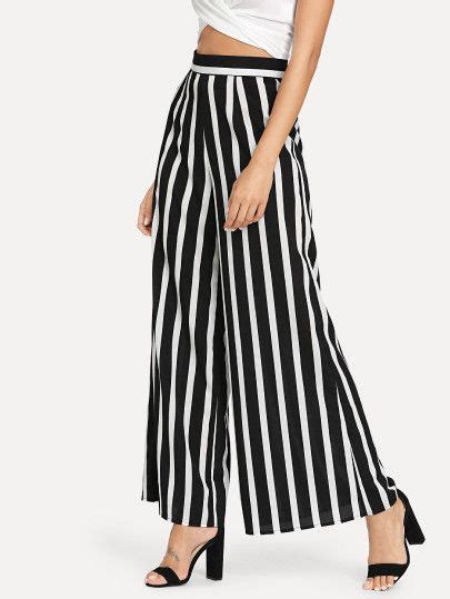 Wide Waist Striped Pants Sheinsheinside Fashion Lookbook Western