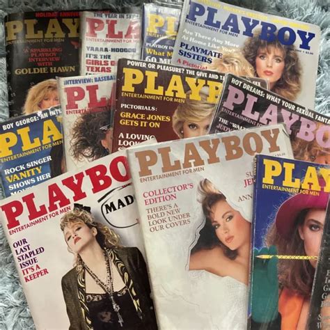 VINTAGE PLAYBOY MAGAZINES From 1985 Complete Year W Centerfolds