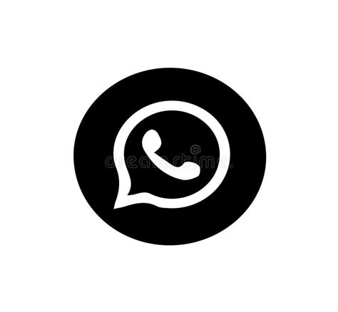 Whatsapp Icon Logo Call Icon Black And White Illustration Stock