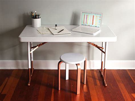 Upcycle A Plastic Folding Desk Into A Chic Desk How Tos Diy