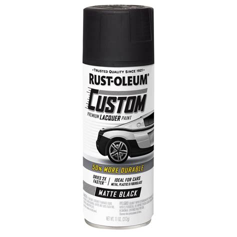 Rust Oleum Automotive 11 Oz Matte Black Custom Lacquer Spray Paint 6