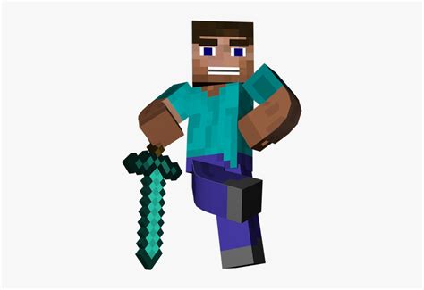 Minecraft Steve With Sword Hd Png Download Kindpng