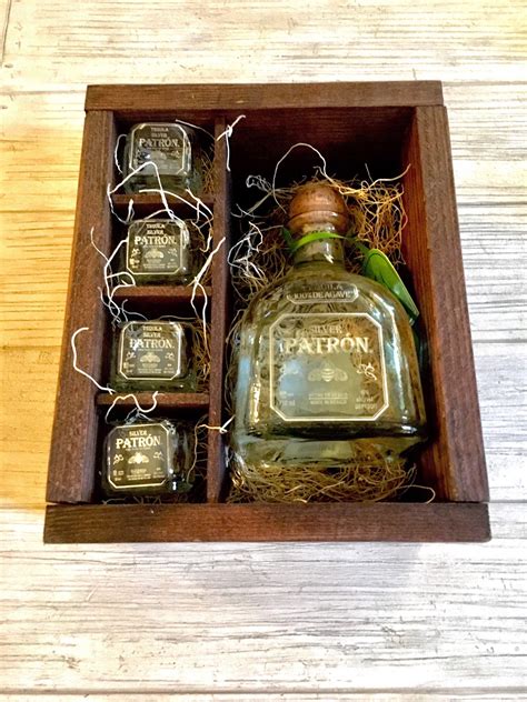 Patron Tequila Shot Glass T Set Full Bottle Not Included