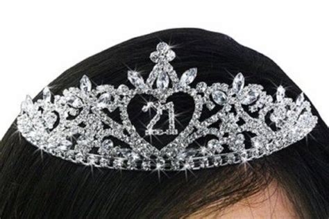 21st Birthday Rhinestone Tiara Crown 21 Birthday Blingamazon