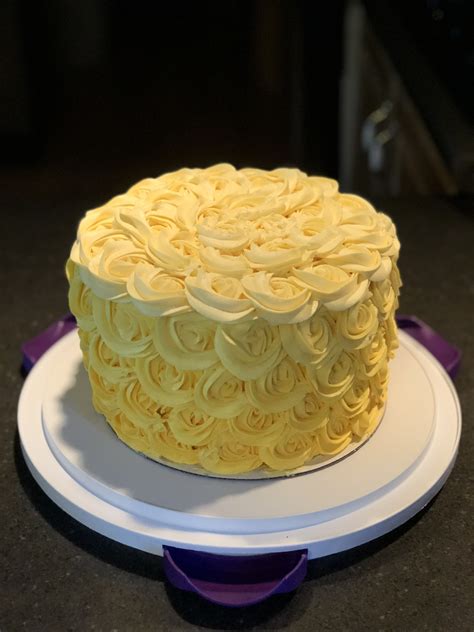 Yellow Ombré Rosette Cake Yellow Cakes Yellow Birthday Cakes Sweet 16