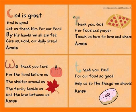 Celebrate the entire season with these thoughtful christmas prayers that remind us all of the true meaning of the season. Short Mealtime Prayers for Children Printable - Intelligent Domestications