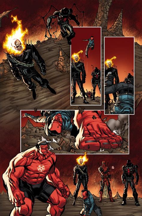 Ghost Rider Deadpool Red Hulk Marvel Super Hero Mashers Series 3