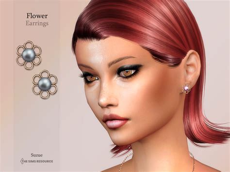 The Sims Resource Flower Earrings