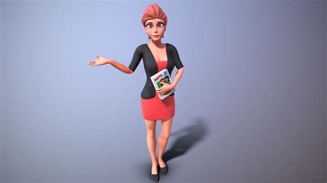 3d Teacher Woman Cartoon Model Turbosquid 1642416